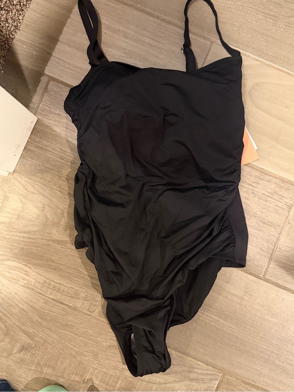 Shade & Shore Black One-Piece Swimsuit with Adjustable Straps